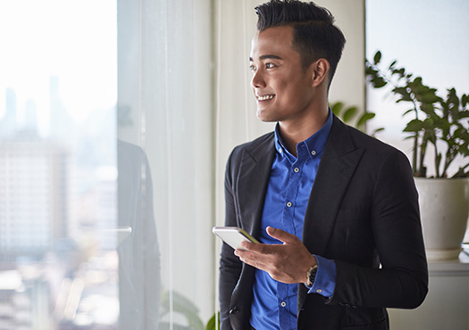Man using the Mobile App